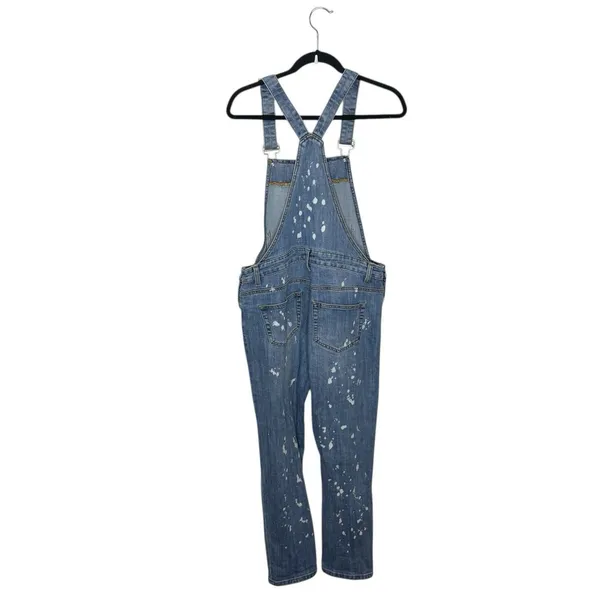 Forever 21+ Blue Denimwear Overalls Distressed Destroyed Med Wash Size 12 - Image 4
