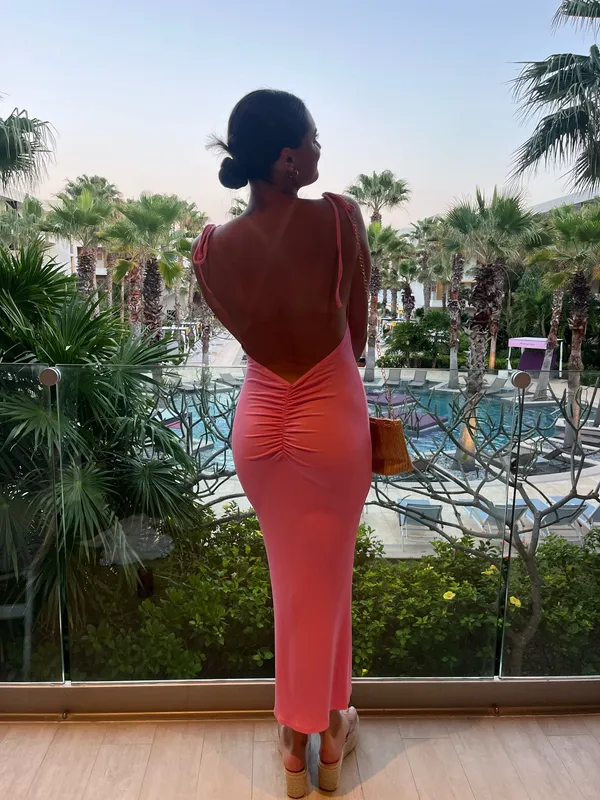 Pink midi dress Size M - Image 3