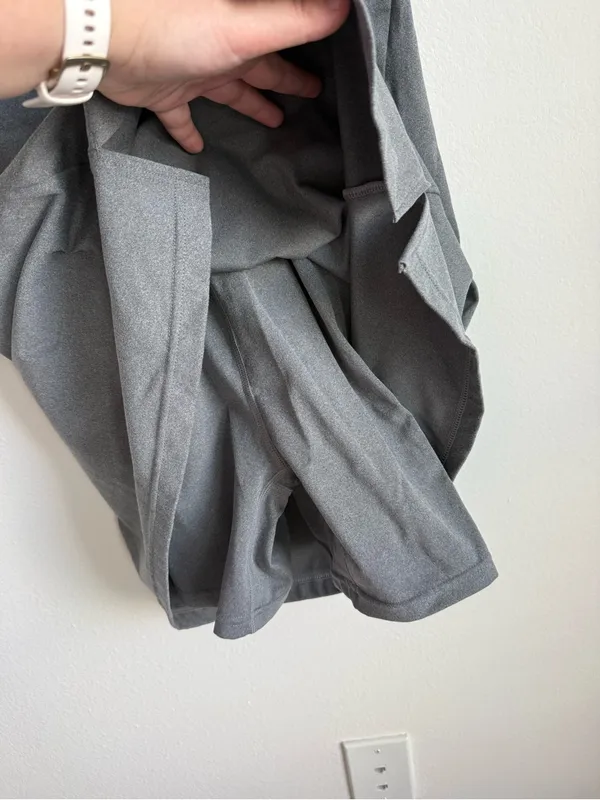Natural Reflections Women's Active Dress Built In Bra Shorts Gray Size XS - Image 3
