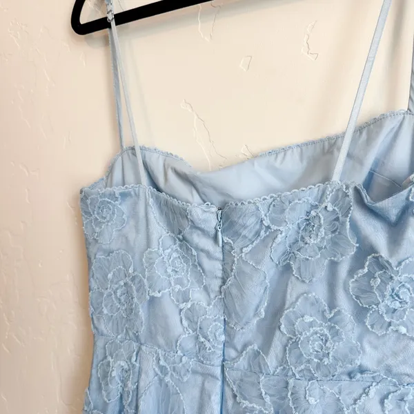House of CB | Eva Embroidered Floral Corset Maxi Dress in Tuscan Blue | Large - Image 9