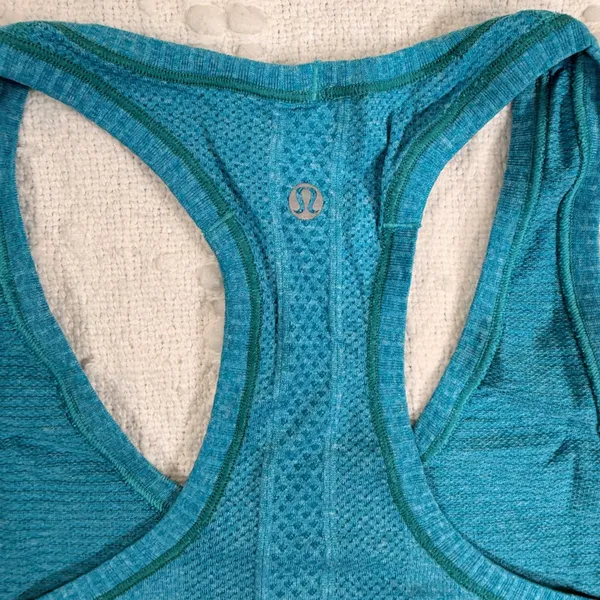 Lululemon Swiftly Tech Racerback Tank Top Teal Heathered Blue Workout Gym Mens - Image 3