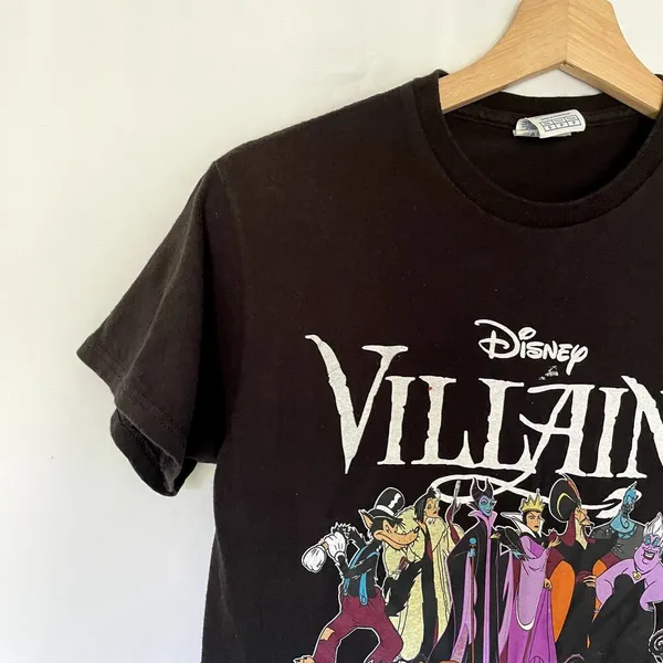 Disney Villians black‎ short sleeved shirt cotton women's size small basic top - Image 3