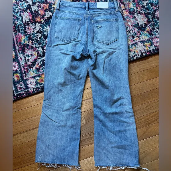 Pistola Distressed Wide Leg Crop Jeans Womens 27 Blue - Image 5