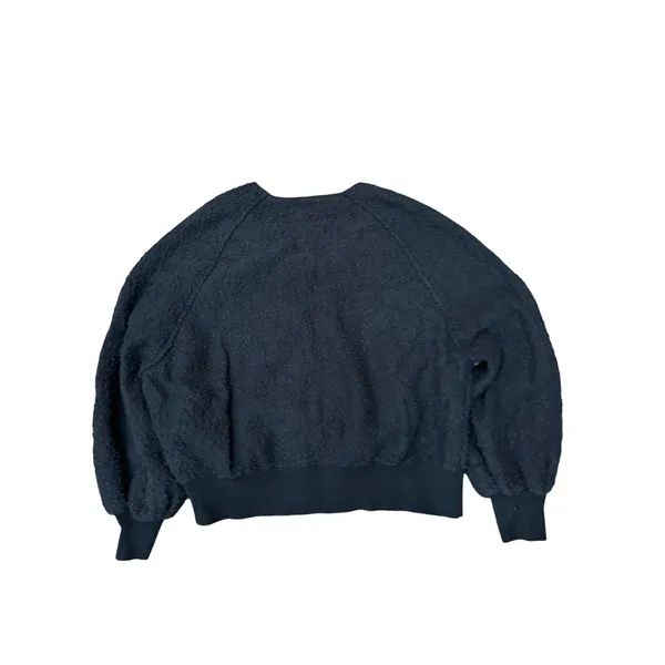 Free People Black Boucle V-Neck Balloon Raglan Sleeve Textured Sweater XS - Image 2