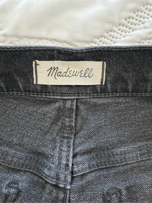 Madewell Perfect Vintage‎ Wide-Leg Jeans Black High Rise 28 - Image 4