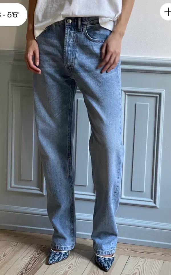 Djerf Avenue Jeans Straight Mid Blue - Image 5