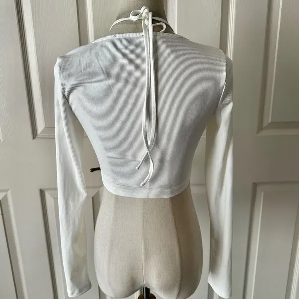 Cider  White Ribbed Crop Top - Image 7