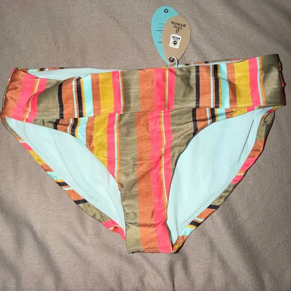 Prana Marta Bikini Bottom Cacti Soleil Stripe W31201939 Womens Small NWT UPF 50+ - Image 2