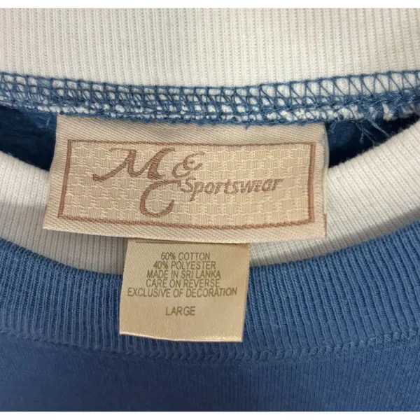 Vintage M&C‎ Sportswear Snowmen Tree Crewneck Sweatshirt Sz L Grandma Christmas - Image 2