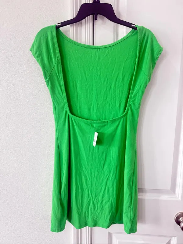 Bright Green Short Sleeve Mini Dress - Image 5