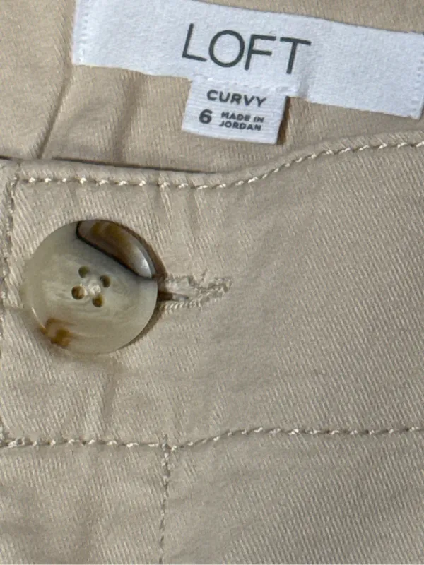 LOFT Monroe Curvy 4” Chino Shorts Beige Size 6 Women’s Classic Summer - Image 4