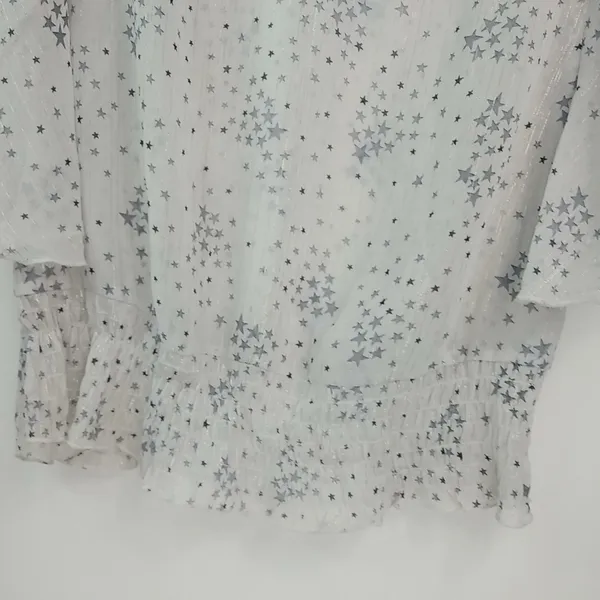 Studio Y L Whimseygoth White Silver Stars Beaded Top - Image 9