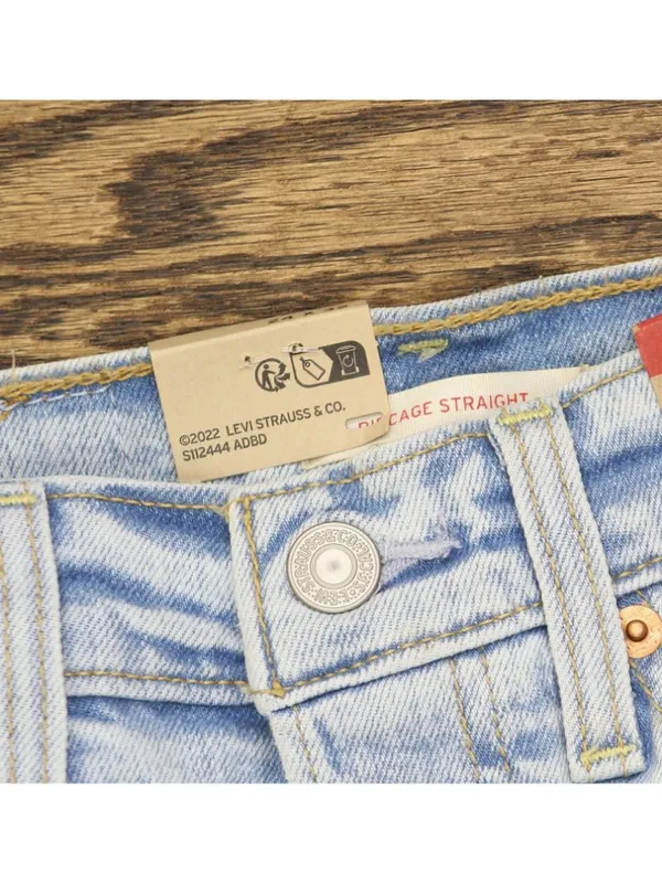 Levi's Womens Ribcage Straight Full Length Jeans Button Fly All Alone Blue 24x32 - Image 5