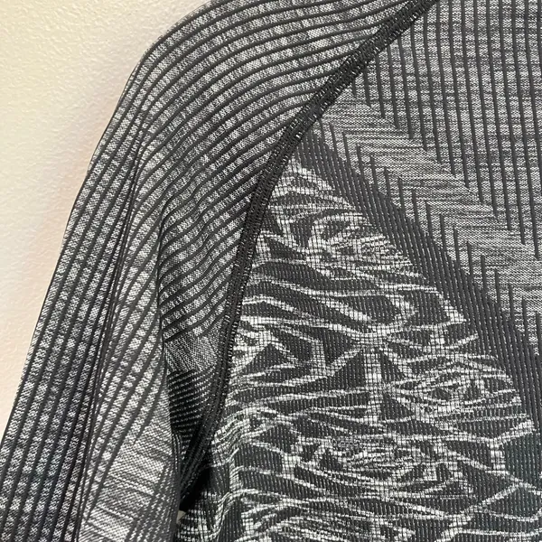 Lululemon Rest Less Pullover Gray Heathered‎ Black Seamless Long Sleeve M/L - Image 7