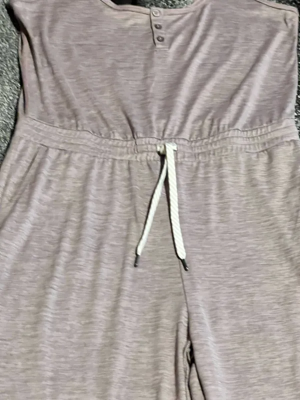 Womens large Vuori Falls wide leg sleeveless henley jumpsuit-rosemary heathered - Image 9