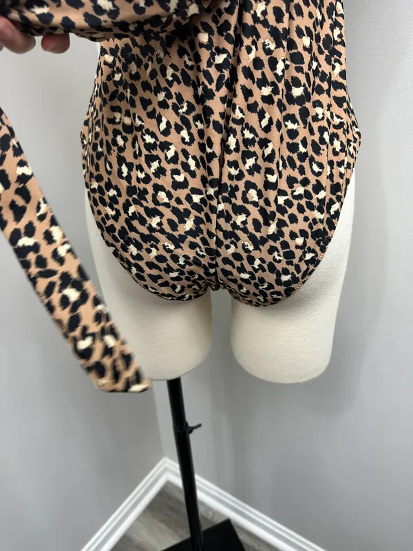 Aerie Tan Animal Print One Piece Swimsuit - Image 8