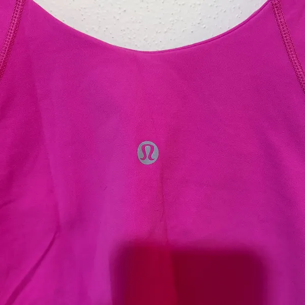 Lululemon Align Crop Tank Top Hot Pink Barbie Athletic Yoga Built-in Bra Size 12 - Image 4