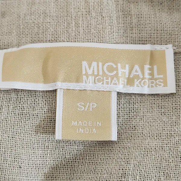 Michael Kors Khaki Linen Blend Mini Shirt Dress with Sash Size Small - Image 8