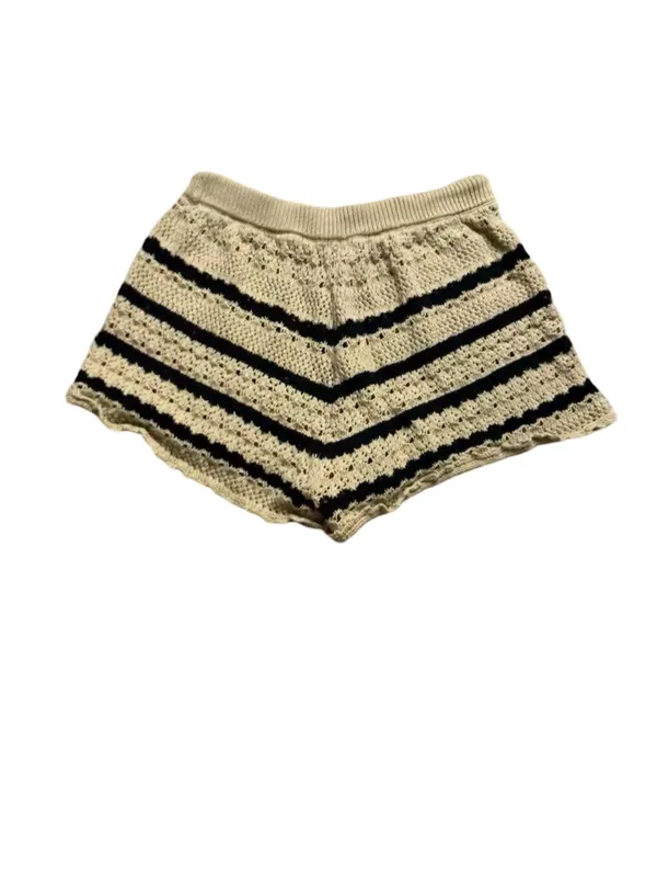 🧶 House of Harlow 1960 Size M Crochet Knit Striped Sweater Shorts Set 🧶 - Image 5