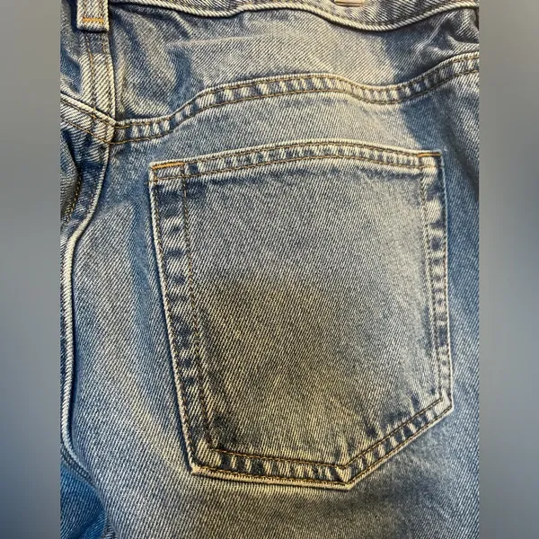 & OTHER STORIES Blue Stonewashed Denim Straight Leg Button-Fly Jeans - Sz 31/30 - Image 9