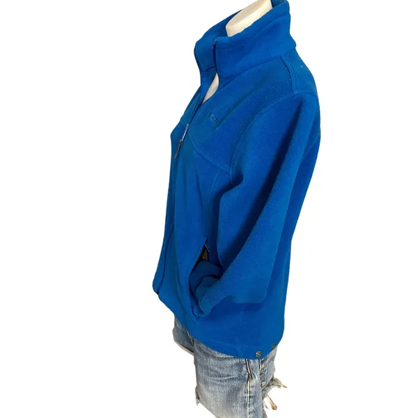 Columbia Fleece Jacket Electric Blue Small Kids 14-16 Full Zip Plush Pockets NEW - Image 4