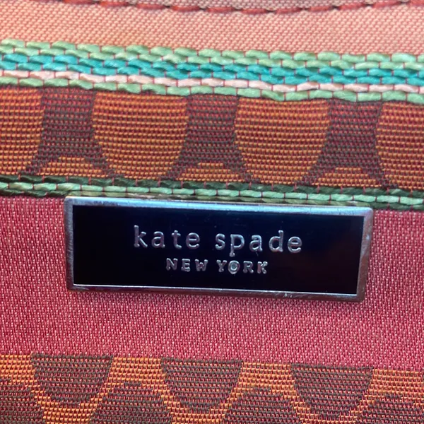 Vintage Kate Spade leather & clothe shoulder purse clutch bag - Image 3
