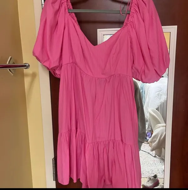 Lizard Thicket Puff Sleeve Tie Back Mini Dress - Image 2