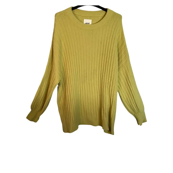 Aerie Sweater Size M Mustard Yellow Oversized Tunic Long Sleeve Round Neck NWT - Image 2