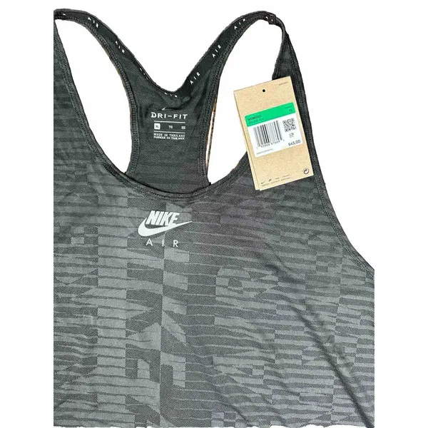 NWT Nike Women's Running Mesh Racer‎ Back Black Gray Tank Top Size XL - Image 6