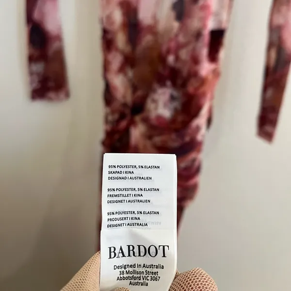 NWT Bardot Lea Tie Dye Mesh Long Sleeve Dress Extra Small - Image 14