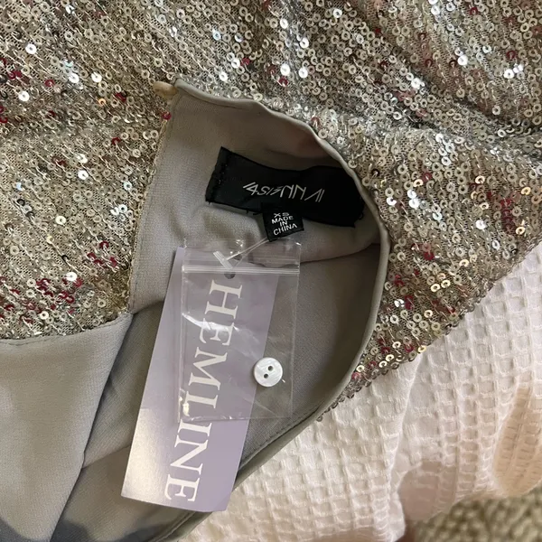 Hemline long sleeve sequin shirt Size XS - Image 3