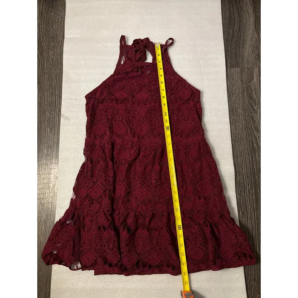 Xtraordinary Lace Maroon Mini Dress M Formal Special Occasion Cocktail Coquette - Image 8