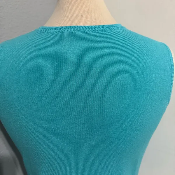 French Laundry Women Turquoise Knit Square Sleeveless‎ Fitted Top Size M - Image 7