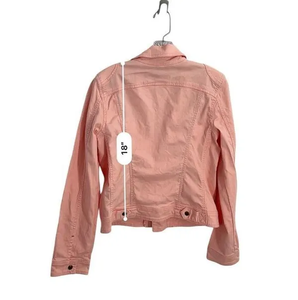 Sanctuary Motto Coral Pink Denim Jacket Size L - Image 5