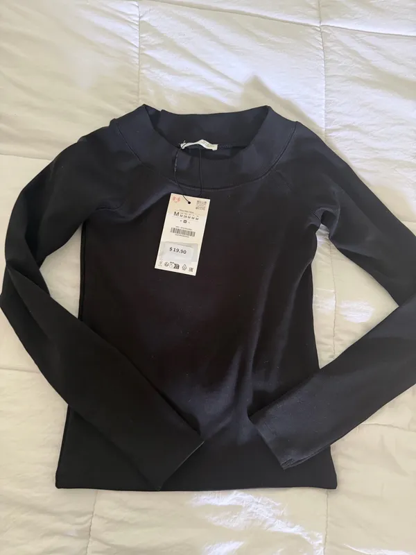 ZARA Black Long Sleeve Top - Image 10
