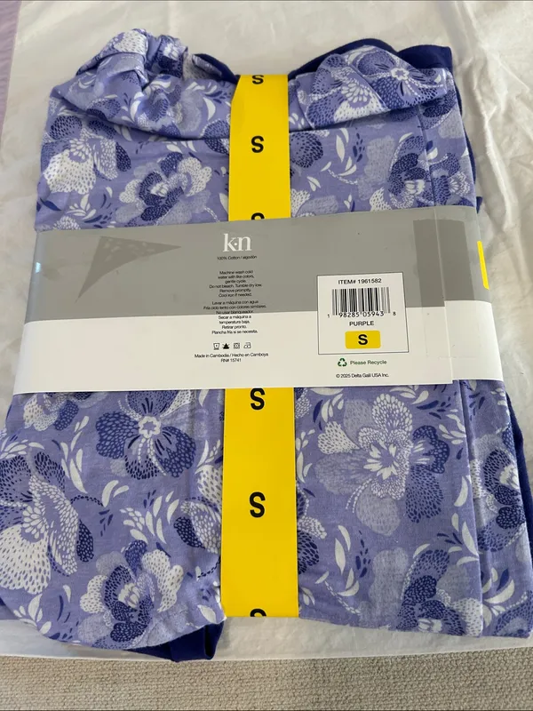 Karen Neubueger 100% cotton 2 Piece Pajama Set, Purple, size Small, NEW NWT - Image 3