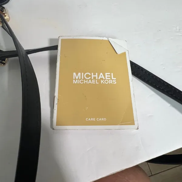 Michael‎ Kors Trisha Crossbody Women Medium Black Pebbled Leather Gold Hardware - Image 15