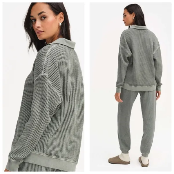 Mate The Label Organic Waffle Collared Half - Image 13