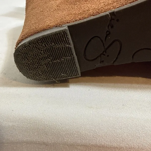 Jessica Simpson JS Catcher Ankle Boots Womens 6.5M Bourbon Oiled Sued 4” Wedge - Image 9