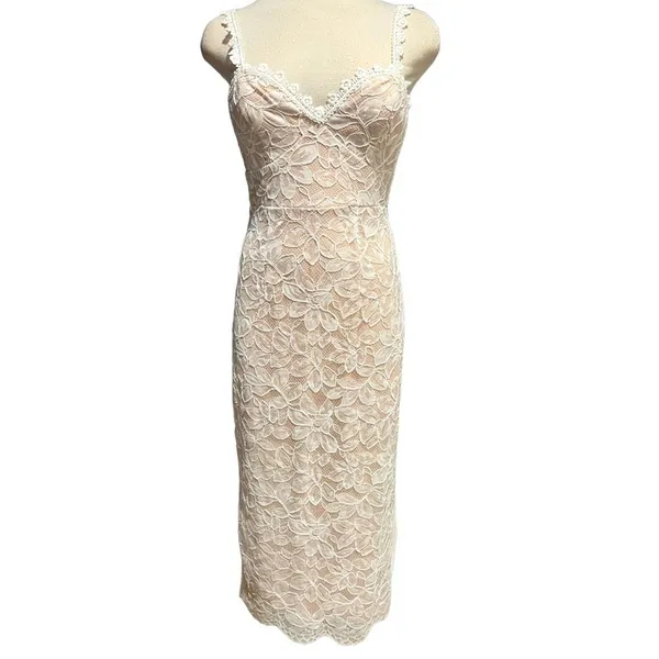 LULU’S All My Love For You White Lace Sleeveless Midi Dress Size S - Image 2