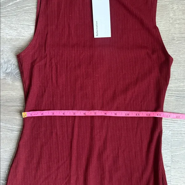 NEW REFORMATION Skylar Knit Mini Dress - Chianti Small - Image 5