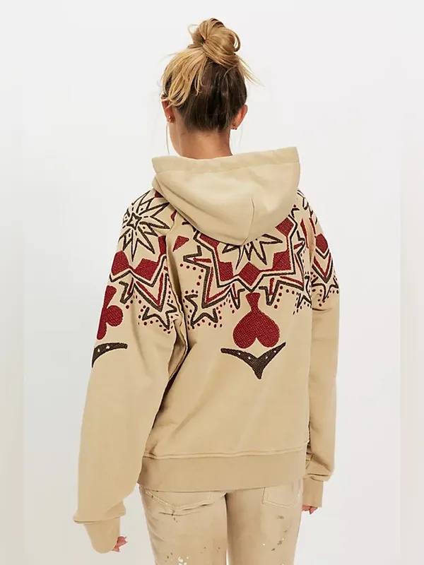 🆕 Free People X Denim And Bone | Playing Card Hoodie | Sz: M - Image 2