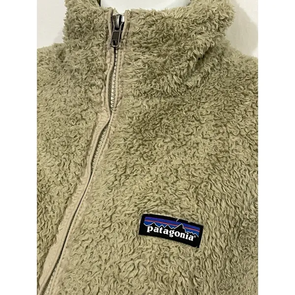 Patagonia Womens Los Gatos Full Zip Fleece Vest Tan Beige Deep Pile Size Small - Image 2