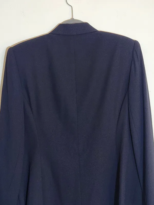 Le Suit Navy Gold Button Blazer with Removable Pocket Square Size 16 NWT - Image 5