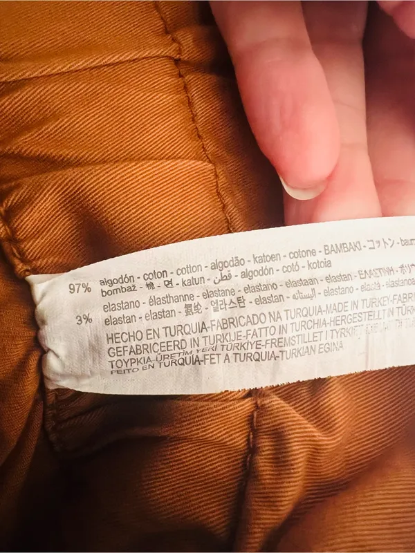 Excellent condition Zara PAPERBAG BERMUDA SHORTS TRF size L Orange /tobacco - Image 4