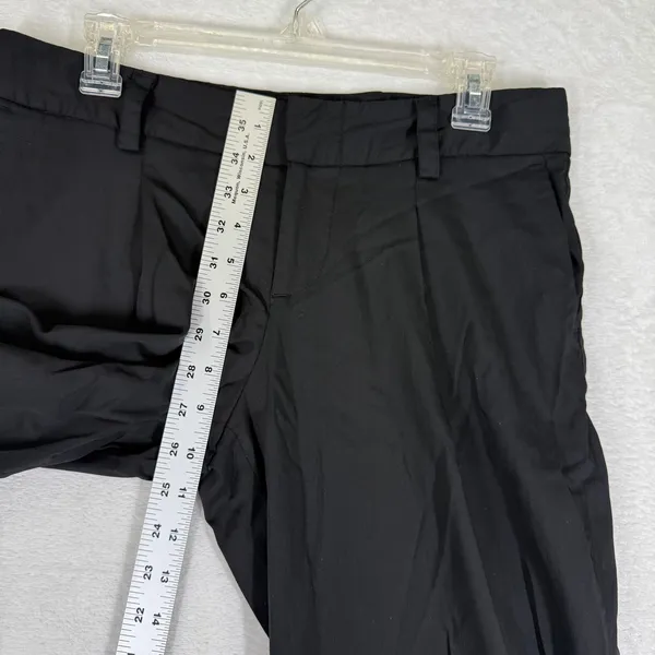 Alice + Olivia Black Wool Blend Cuffed Straight Leg Trousers Pants 9B-104-513‎ 6 - Image 4