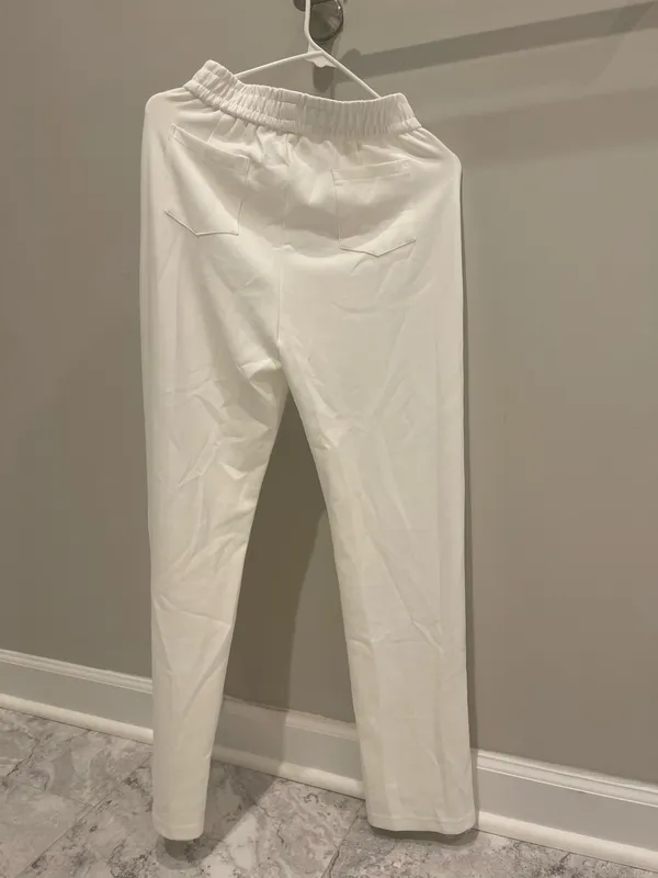 Women's White Two-Piece Lounge Pants & Zip Hoodie Set - Image 6