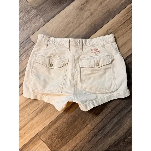 Vintage Y2K Abercrombie & Fitch Y2K Low Rise Chino Shorts‎ Cream Women's Size 6 - Image 5
