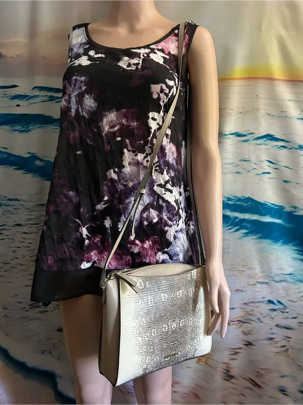 Nine West Women’s Taupe & Cream Crossbody Shoulder Bag - Image 10