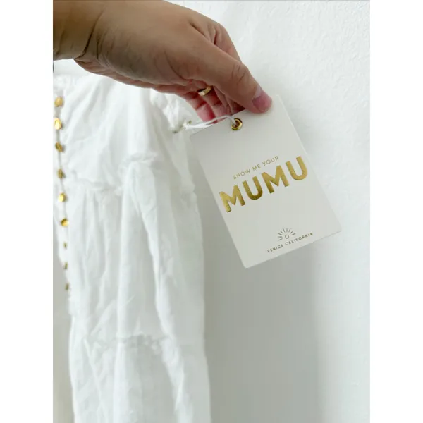 NWT Show Me Your Mumu Gracie White Tiered Midi Dress XS - Image 9